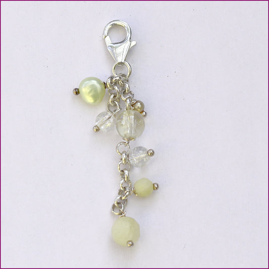Charm Anhänger mit Murano-Glaskugeln und Achat