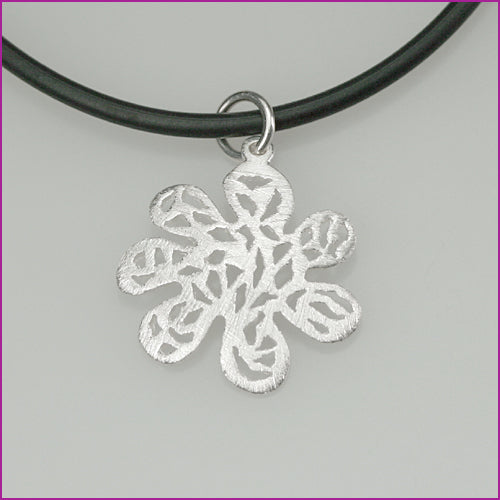 925 Silber Anhänger mit Blumenmotiv