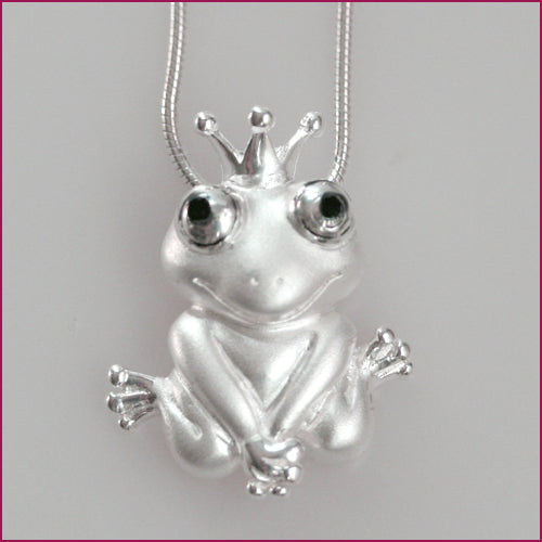 925 Silber Anhänger mit mit Froschkönigin-Motiv