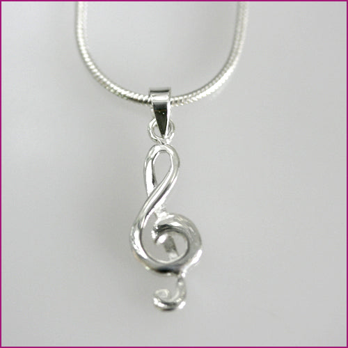 925 Silber Anhänger mit Notenschlüssel