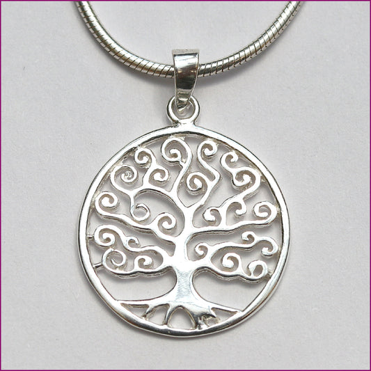 925 Silber Anhänger mit Lebensbaum-Motiv