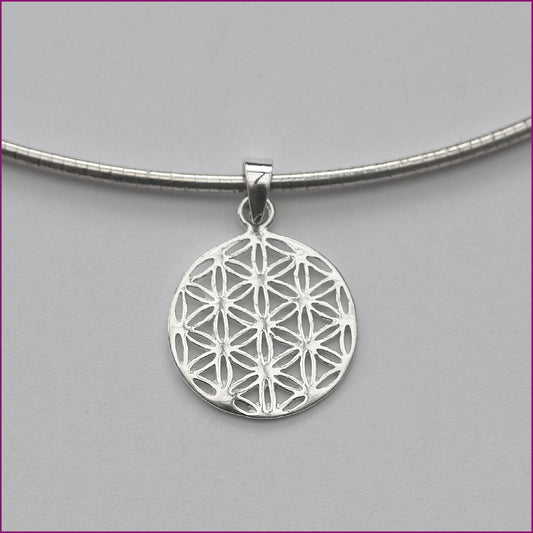 925 Silber Anhänger mit Blume des Lebens