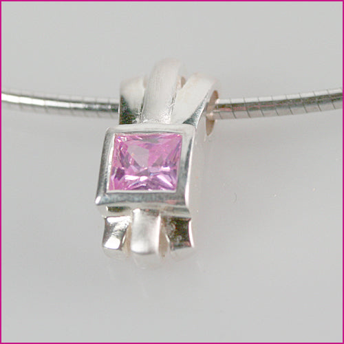 925 Silber Anhänger mit Rosa Zirkonia