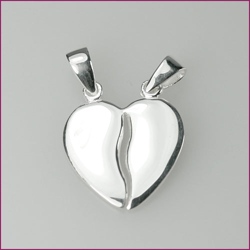 925 Silber Anhänger Herzform teilbar