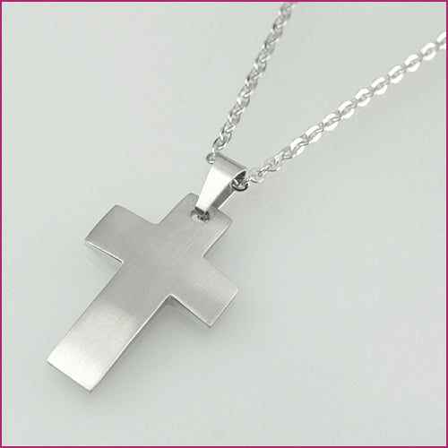 Edelstahl Anhänger mit Kreuzmotiv