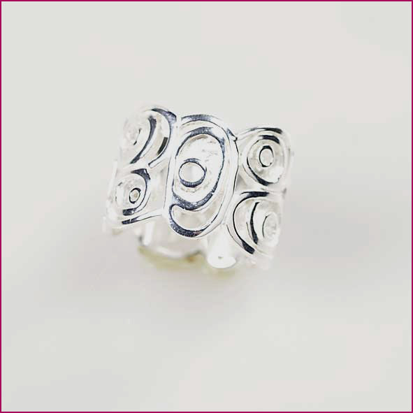 925 Silber Ring mit mattiert
